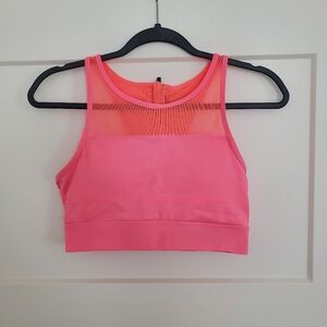 Zyia zip back hot pink highly supportive sports bra